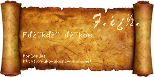 Fükő Ákos névjegykártya